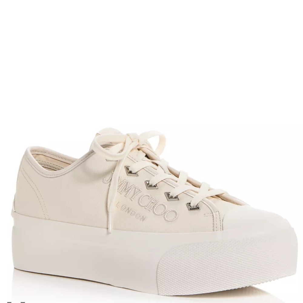 Jimmy Choo Palma Platform White Sneakers